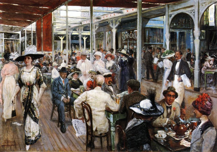 The Terrace Cafe, Mar del Plata, Argentina by Eugenio Alvarez Dumont - 1912