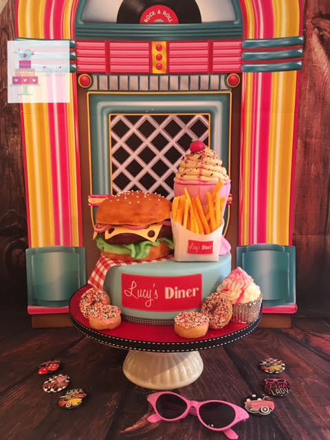 American Diner Themed 9th Birthday Cake by Laura Thomas of Little bird cake company