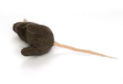 Needle Felted Mouse with Cat Hair and Wool ~ Handmade by Ginger Halverson