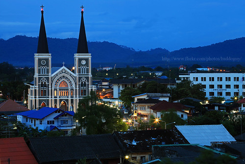 city church landscape thailand town cityscape cathedral culture center archetecture immaculateconception chanthaburi