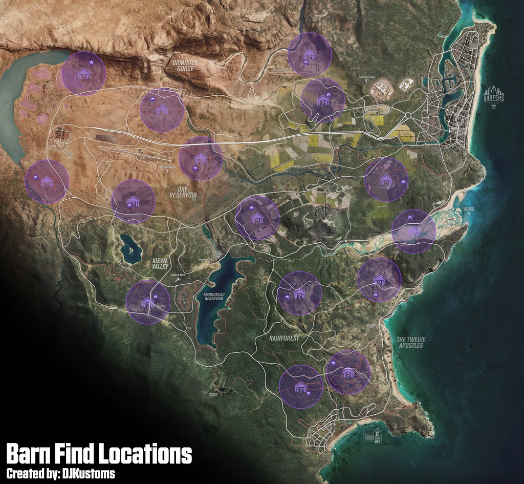 forza horizon 4 map barn find locations