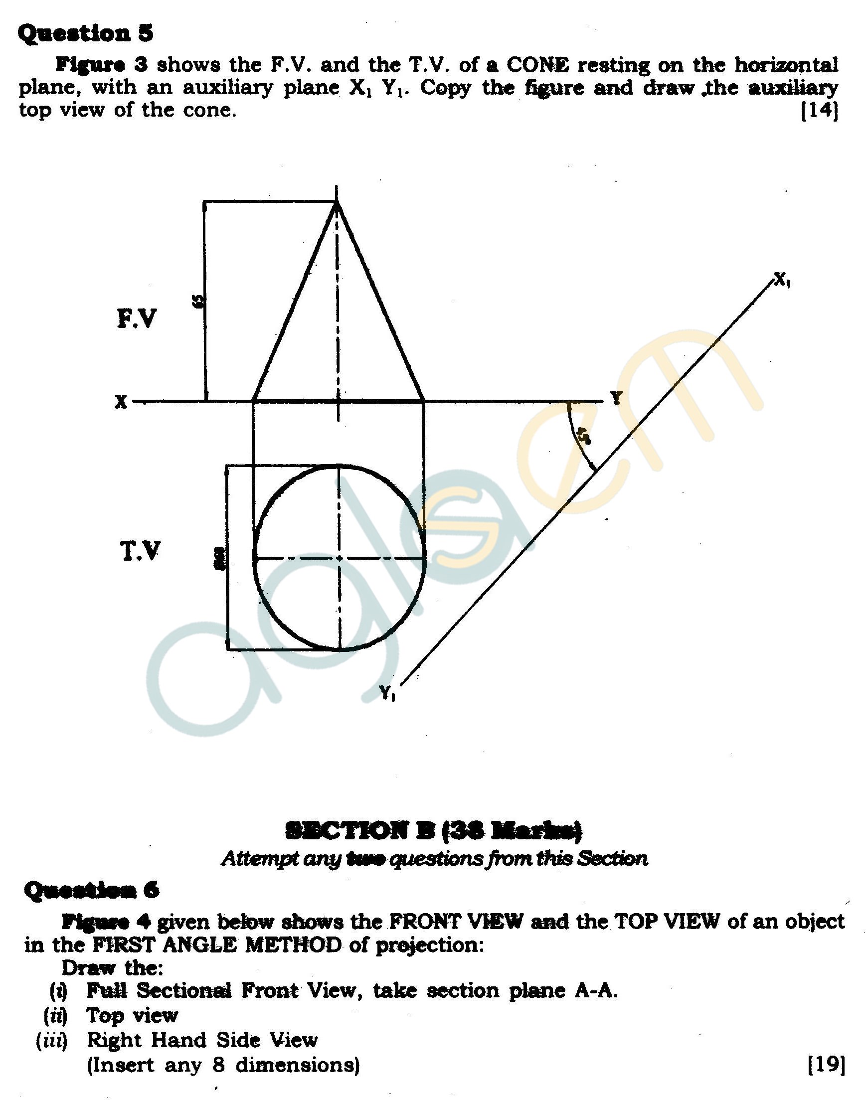 ICSE Class X Exam Question Papers 2012 Technical Drawing