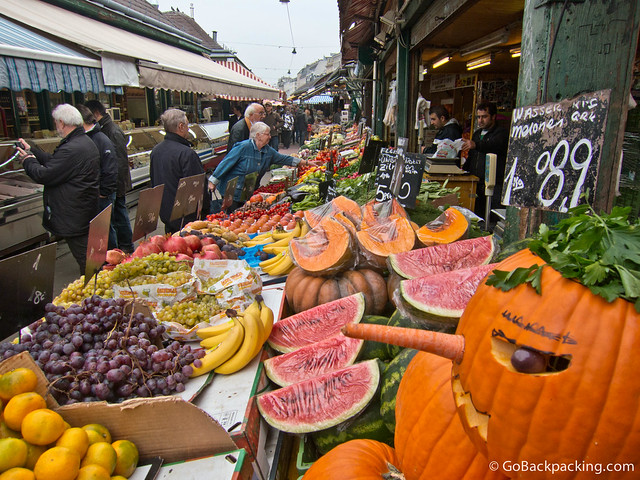 Fruit and vegetable stalls at the Naschmarkt