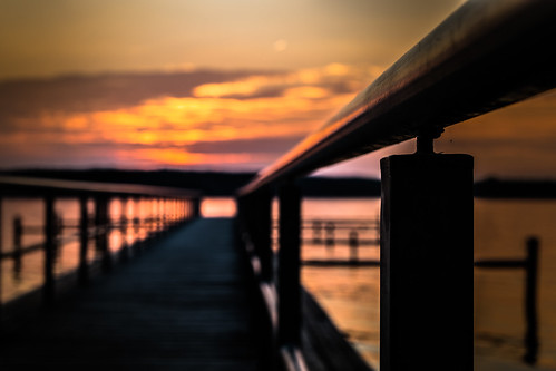kurort bad saarow sunset scharmützelsee summer silhouettes see lake pier dof