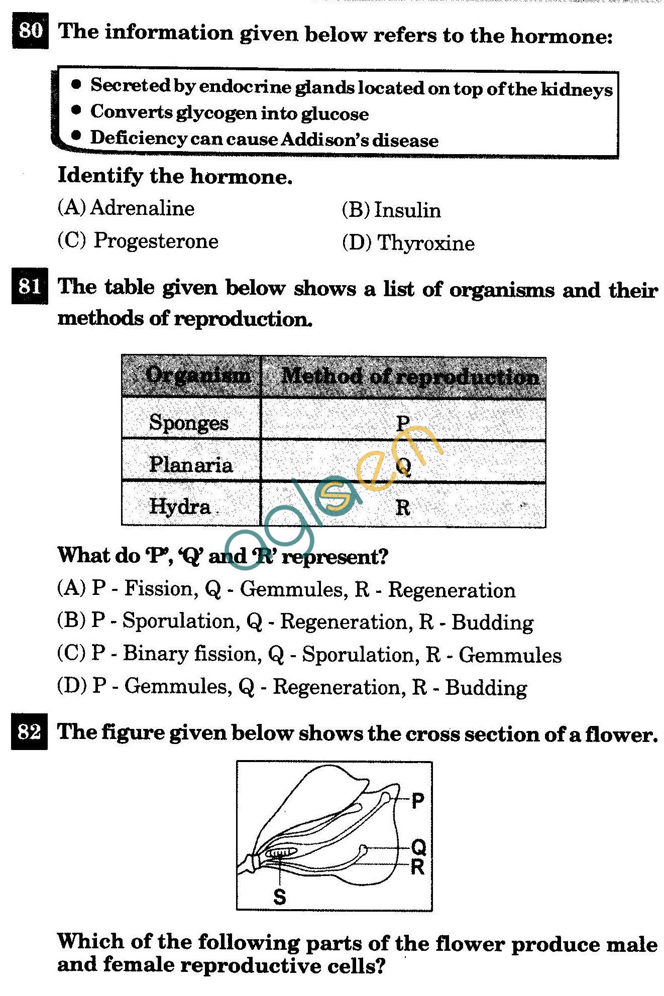 NSTSE 2011 Class X Question Paper with Answers - Biology