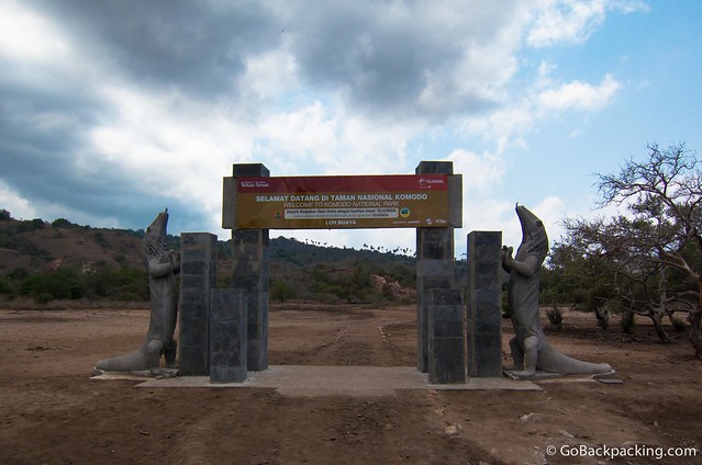 Entrance gate to Komodo National Park on Rinca Island