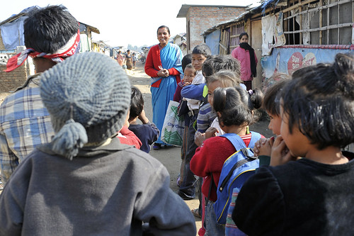 Volunteer teaching in Nepal