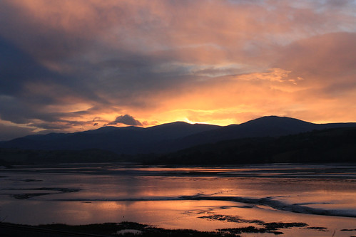 sunset wales reflections river north snowdonia conwy