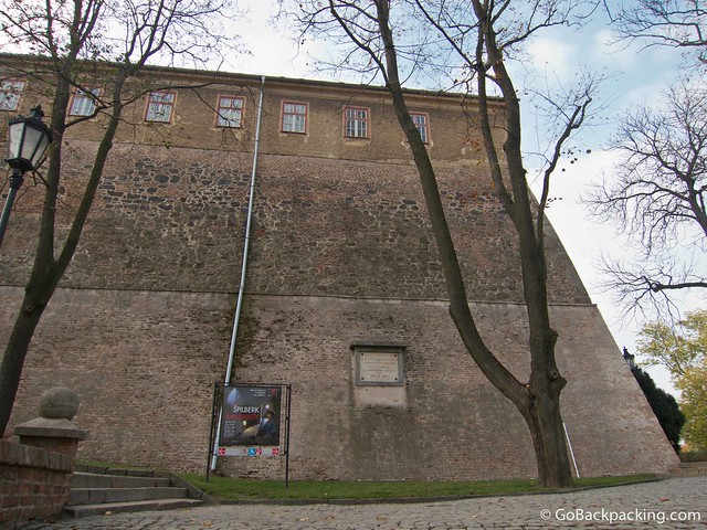 One of the many large walls around Spilberk Castle