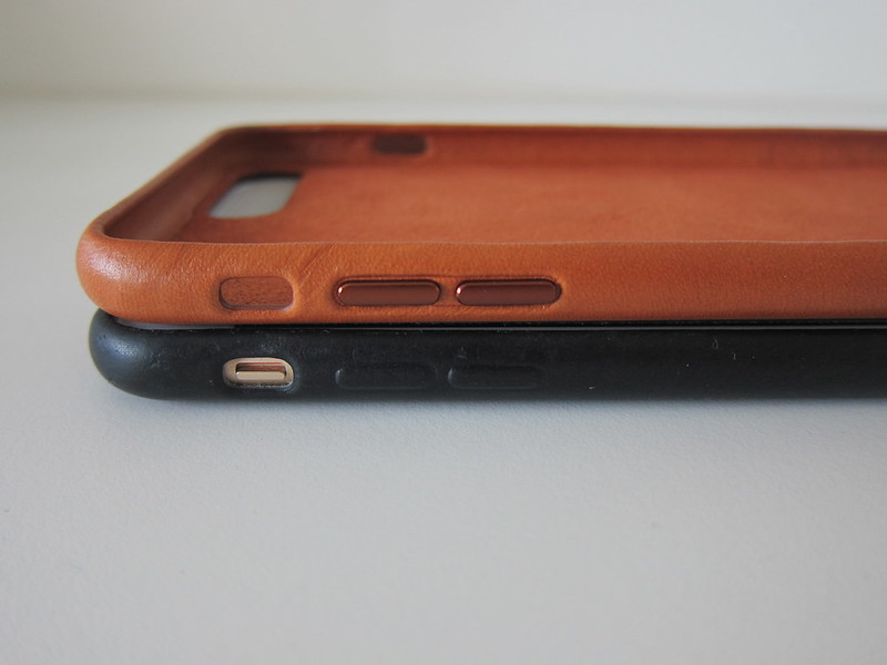 Apple iPhone 7 Plus Leather Case (Saddle Brown) - With iPhone 6s Plus Leather Case (Midnight Blue)
