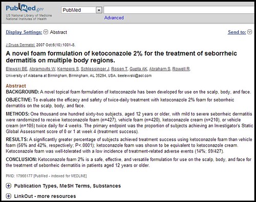 Dr. Joel Schlessinger administers study on the treatment of seborrheic dermatitis with ketoconazole