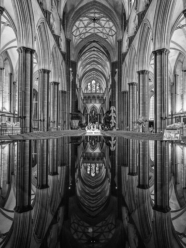 blackandwhite reflection water monochrome architecture cathedral interior arches font salisbury wiltshire