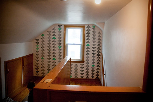 Upstairs pattern wall: Triangles
