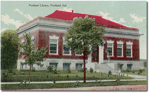 usa color history buildings portland library indiana jaycounty hoosierrecollections