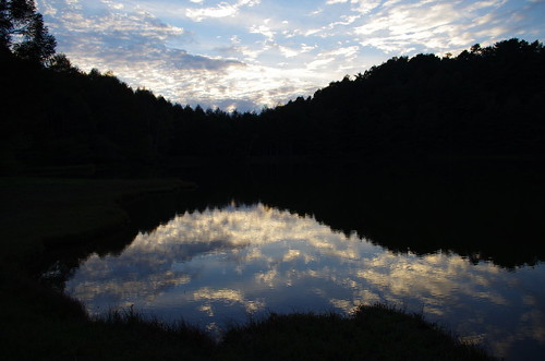 camping sunset cloud mountain lake reflection nature japan nagano 千代田湖