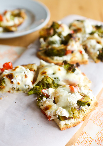 Roasted Veggies Pizzas with Fresh Dish