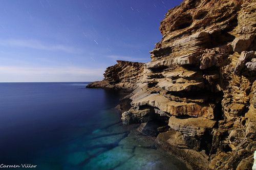 noche mar agua ibiza cielo estrellas punta nocturnas galera rocas d90