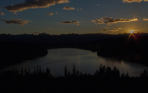 sunset lake landscape montana unitedstates condon swanvalley hollandlake