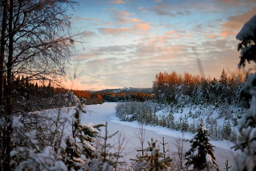 winter sunset snow finland landscape rovaniemi lapland