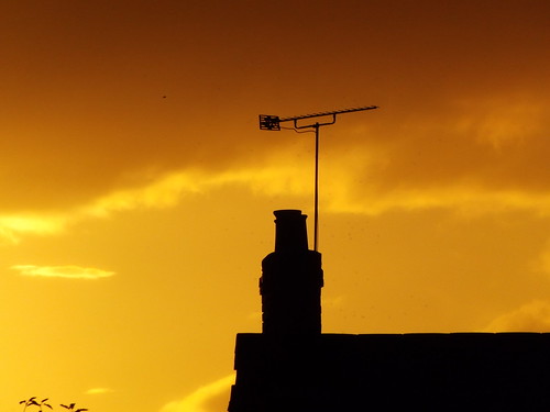 sunset chimney sky orange house ariel silhouette yellow clouds south wigston