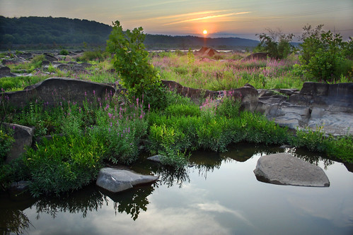 sunset sun water pool river rocks tidepool susquehannariver
