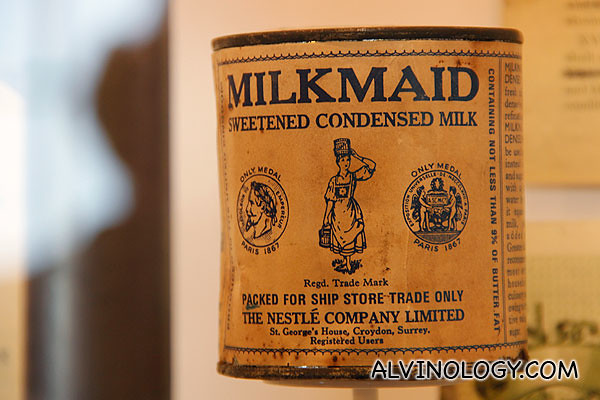 Old Milkmaid condensed milk tin - Singaporeans would be familiar with this. I remember takeaway coffee from neighbourhood coffeeshops used to be packed in these
