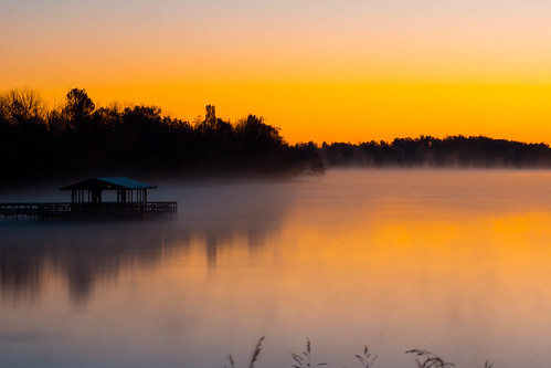 lake water sunrise unitedstates steam arkansas fayetteville fogg