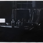 Night Kitchen (b/w); acrylic on paper, 22 x 30 in, 1990