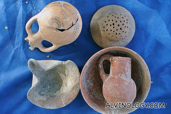 Samples of some of the amazing complete pieces of artefacts where were dug out from the site we will be digging in