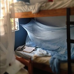 Excuse the mess...My bunk, my books, my mosquito net #KenyaRelief2012