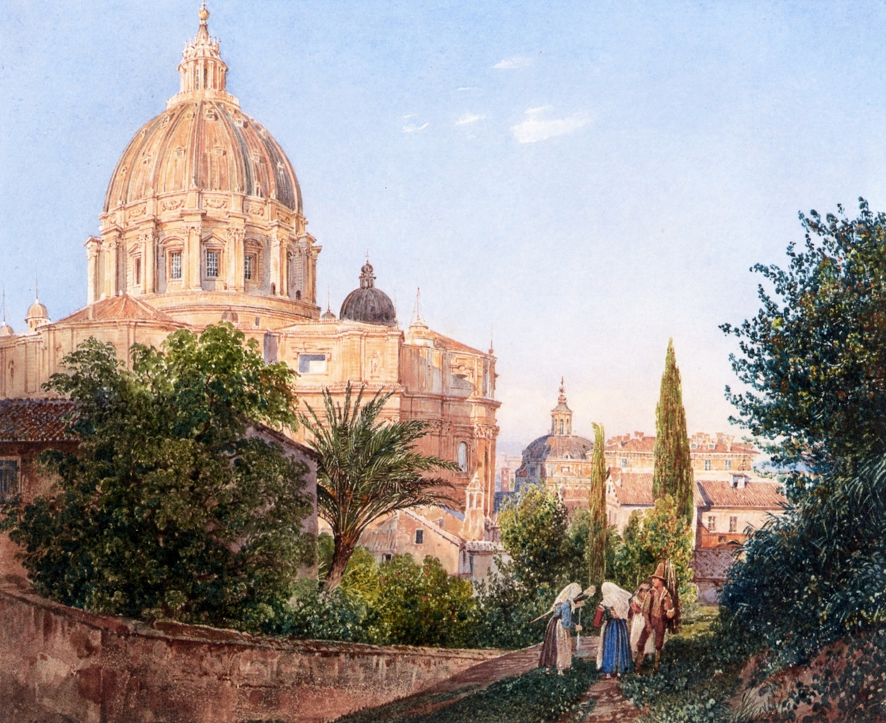 St. Peter's from the Vatican Garden by Rudolf von Alt, 1838