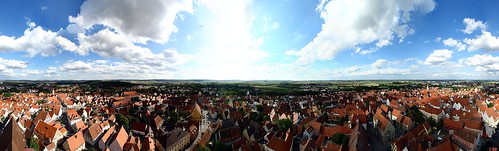 roof red panorama tower germany bayern torre view daniel pano tetti 360 projection vista rossi germania 360° baviera cylindrical rooftiles hugin bavary proiezione nördlingen cilyndrical cilindrica germania2012