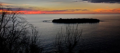 sunset island hill over sikuai westsumatera