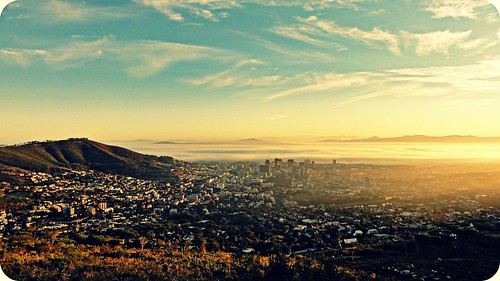 nature sunrise landscape southafrica cityscape capetown tablemountain