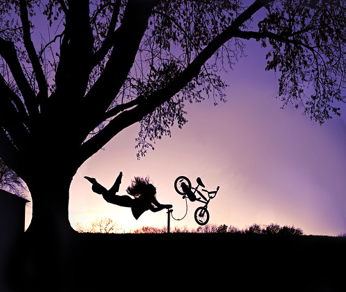 sunset tree bike silhouette hair flying levitation psi 3000 bikepump