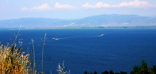 travel sea ferry boats island view greece thassos