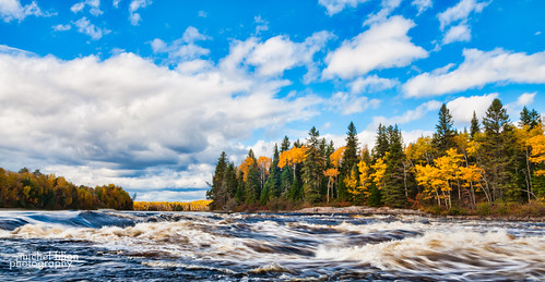 autumn trees sky canada water clouds canon river rivière québec dolbeau rapide 40d ©michelfilion