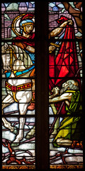 vitrail de l'église St Blaise/St Martin à Chaudes Aigues. - Photo of Chaudes-Aigues