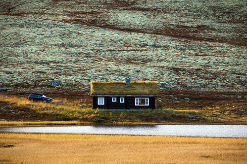 travel autumn house lake water car norway landscape tó tájkép ház utazás autó ősz norvégia oppland víz