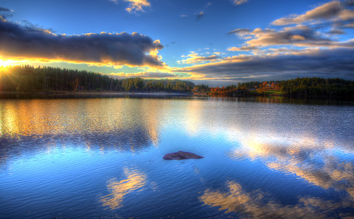 sunset sky cloud sun lake nature water norway reflections landscape pentax levanger trøndelag