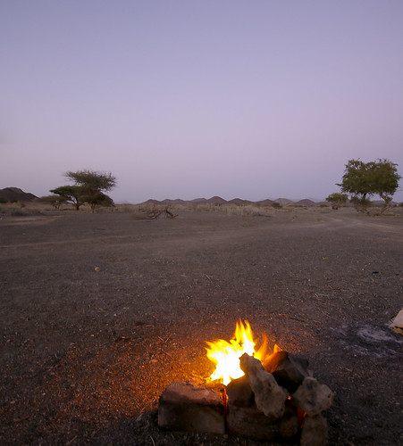 camp fire desert