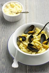 Pâtes moules
et pecorino - Mussels and pecorino pasta