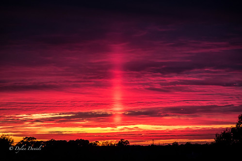 sunset sky sun reflection set clouds fire pillar sunpillar flickr12days