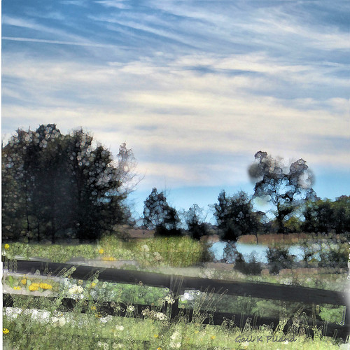 autumn sky photoshop fence landscape pond gailpiland