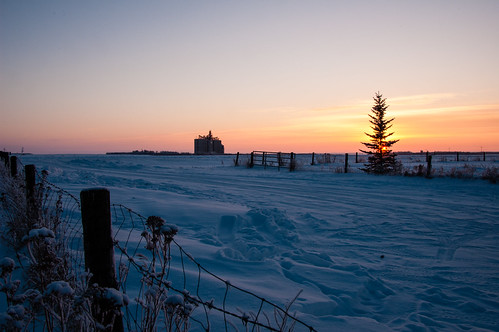 camera city winter sunset snow canada nature rural fence country elevator d70s where when what northamerica saskatchewan continent province melfort