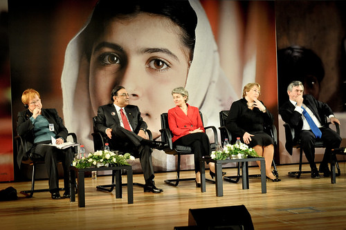 UN Women Executive Director Michelle Bachelet at the “Stand up for Malala: Girls’ education is a right” event at UNESCO Headquarters