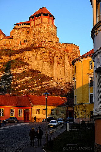 street city sunset sky castle hungary esztergom medievalcastle