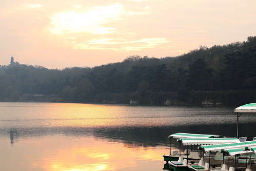 china lake sunrise nanjing waterscape xuanwu