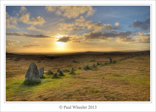 sunset england sky grass stone landscape britain row devon dartmoor hdr merrivale