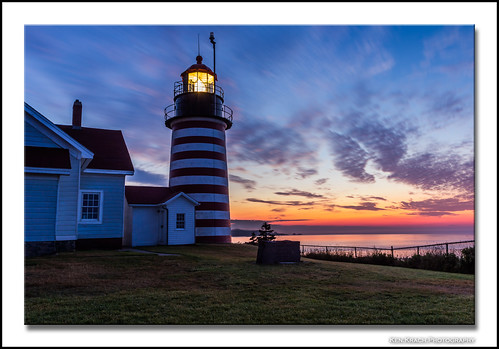 morning lighthouse sunrise maine newengland atlanticocean lubec quoddyheadlight